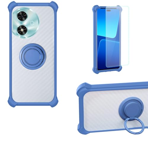 jioeuinly Case Compatible for Honor Play 50 Phone Case Cover PC backplane + Silicone Soft Frame Cover [360 Metal Ring, Magnetic Car Mount] CSKB-LAN
