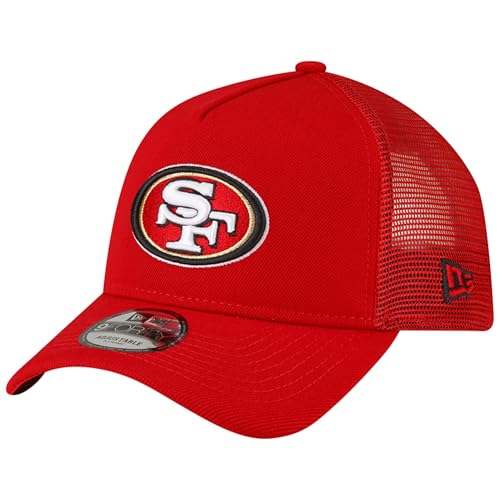 New Era NFL A-Frame 9FORTY Team Color Mesh Trucker Adjustable Hat Cap One Size Fits All - San Francisco 49ers - Red