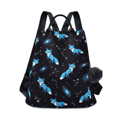 Sac à dos tendance pour femme au motif renards bleus idéal pour le travail et les sorties