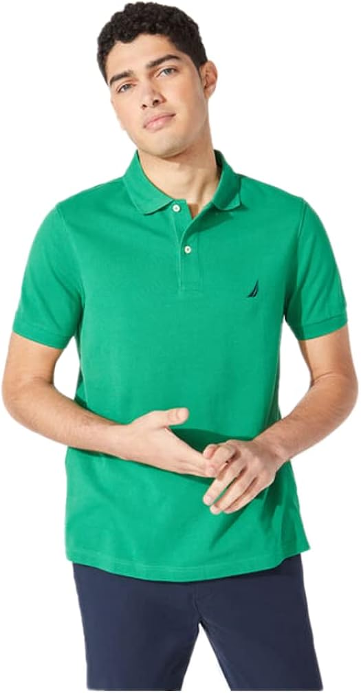 ایگرد | قیمت و خرید Nautica Men's Slim Fit Short Sleeve Solid Cotton Pique  Polo Shirt X-Small Spring Green