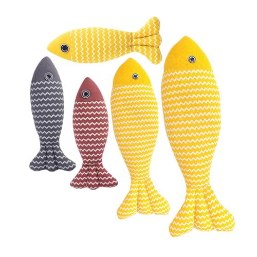 iplusmile 猫用面白いキャットニップおもちゃ 5個 リアルな魚の形の猫用おもちゃ インタラクティブな猫用枕 室内猫用おもちゃ ペット用 家庭や屋外での使用