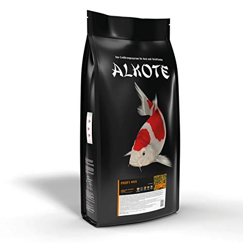 AL-KO-TE, 3-Jahreszeitenfutter für Kois und Zierfische, Frühjahr bis Herbst, Schwimmende Pellets, 3 mm, Hauptfutter Profi Mix, 9 kg Cover