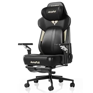 AutoFull M6 Gaming Chair, Ergonomic Office Chair with Dynamic Lumbar Support, 6D Adjustable Armrests and Footrest (Black)