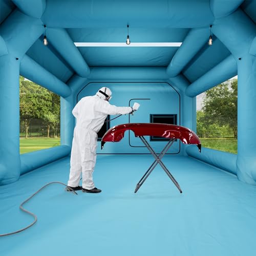 YITAHOME 30x20x13FT Portable Inflatable Paint Booth Large Spray Booth Car Paint Tent w/Air Filter System & Blowers 950W+1100W for Car Parking Garage Workstation, Blue
