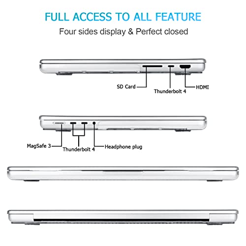 Image of TechTrendz Crystal Clear Protective Hard Shell Case Compatible with MacBook Pro 16 inch Case 2025 2024 2023-2021 M4 M3 M2 M1 A3403 A3186 A2991 A2780 A2485 Pro Max Case Cover(with Keyguard,Dustplugs)