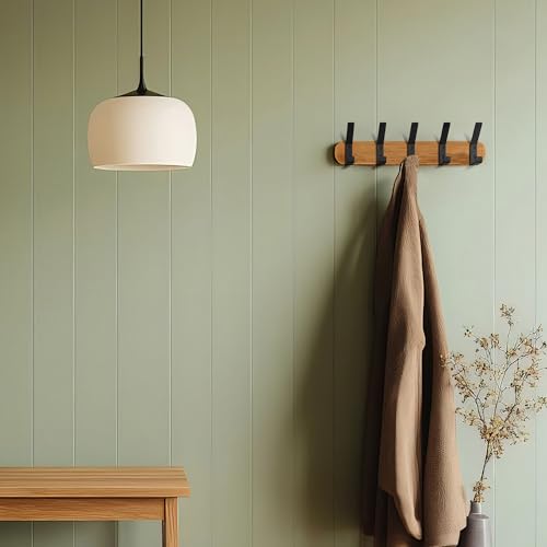 Decorative Coat Hooks For Wall Mount Set of 5 - Stylish and Sturdy Black Metal Double Hooks Are Perfect To Hang Your Jackets, Towels Or Hats - A Modern Addition To Any Farmhouse or Minimal Home Decor - Image 4
