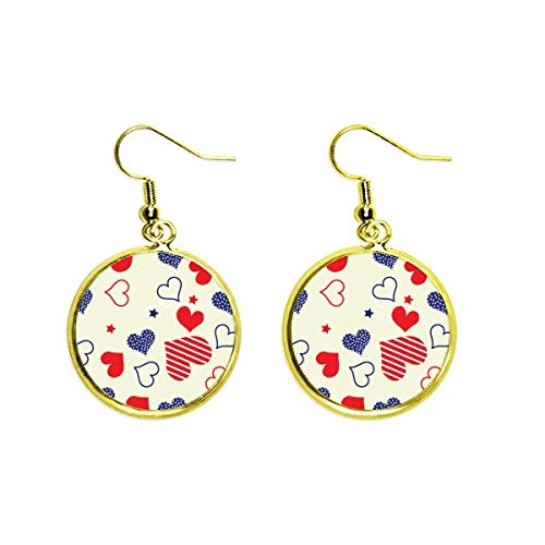 Pendientes dorados antialérgicos de estrella y corazón pendientes ligeros para vestir mujer