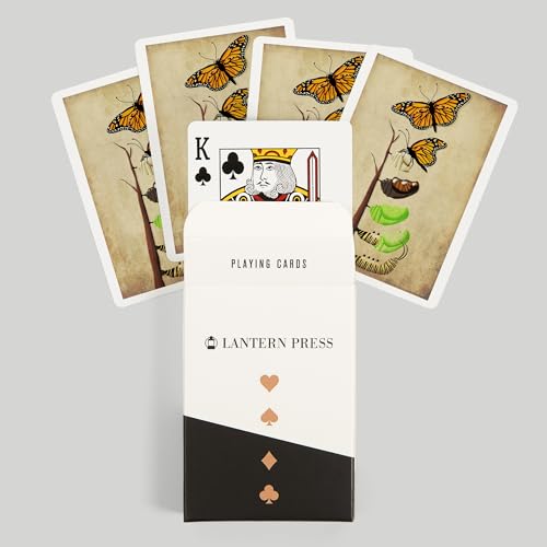 Baraja de 52 cartas tamaño póker ciclo mariposa monarca miniatura 6