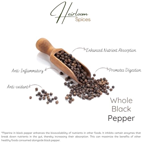 Image of Heirloom Spices Black Pepper 200 grams|Whole Natural From Kerala | Kali Mirch, Premium Pepper, Whole Peppercorn