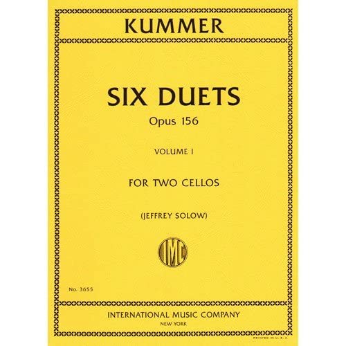 Kummer, F.A. - Six Duets, Op. 156, Volume 1 - Two Cellos - edited by Walter Schulz - International      Sheet music
