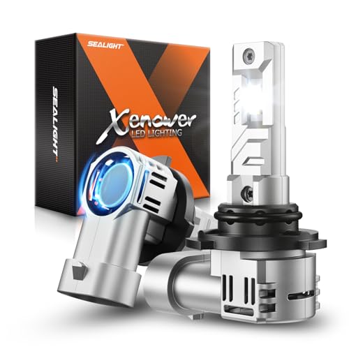 Image of SEALIGHT 9006 Bulbs, 48,000LM 900% Brightness HB4 Light Bulbs, 6500K Cool White Bulbs with 15000RPM Fan, Plug and Play ATV /UTV, 10-Year Extended Lifespan IP68 Waterproof, Pack of 2
