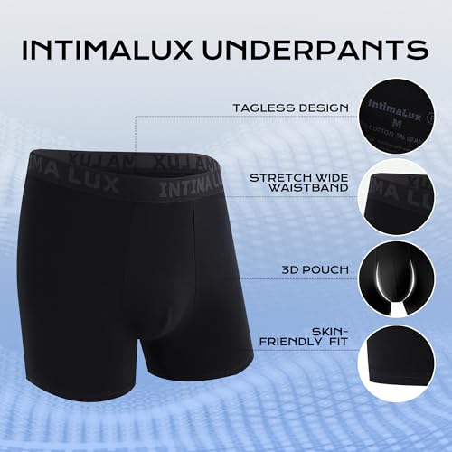 Mens Underwear Stretch Boxer Briefs Comfortable Cotton Breathable Moisture Wicking Soft 5-Pack3