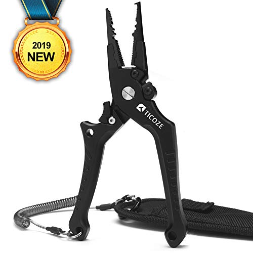 TICOZE Fishing Pliers Saltwater 2020 Upgrated Split Ring Pliers Fishing (B01)