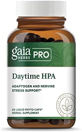 Gaia PRO Daytime HPA - Adaptogen & Nervine Supplement for Stress & Adrenal Health Support - Ashwagandha, Organic Holy Basil, Oats, Rhodiola & Schisandra - 60 Vegan Liquid Phyto-Capsules (30 Servings)