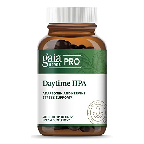 Gaia PRO Daytime HPA - Adaptogen & Nervine Supplement for Stress - Ashwagandha, Organic Holy Basil, Oats, Rhodiola & Schisandra - 60 Vegan Liquid Phyto-Capsules (30 Servings)