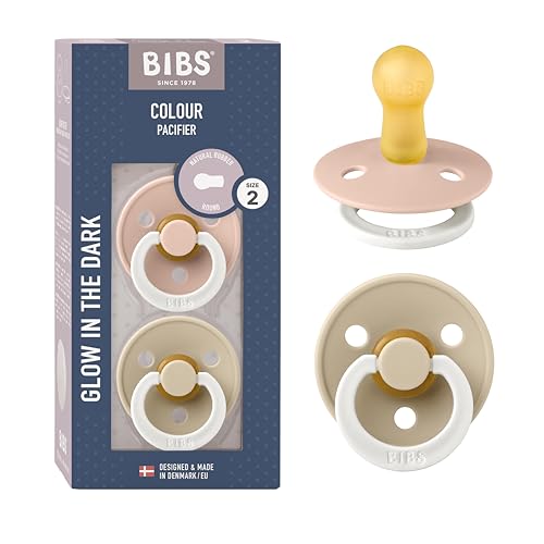 Image of Bibs Colour Pacifier 2-Pack | BPA Free Soother, Round Nipple. Natural Rubber Latex,