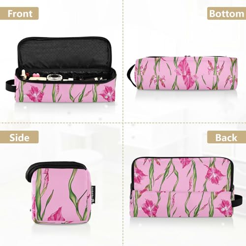 Bolsa de viaje para herramientas de cabello Hot Pink Nature Gladiolus Flowers para mujer con tapete resistente al calor y portátil impermeable para planchas, alisadores y rizadores miniatura 5