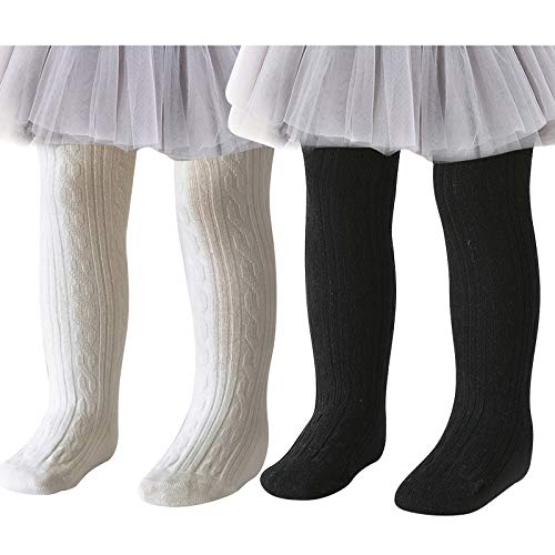 Image of Baby Toddler Girls Tights Seamless Cable Knit Cotton Leggings Pants Stockings for Infant Baby Girl