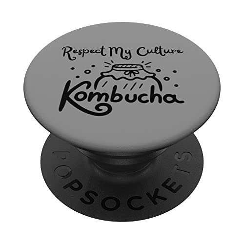 Kombucha respect my culture tea fermentation Scobie PopSockets Swappable PopGrip, Black