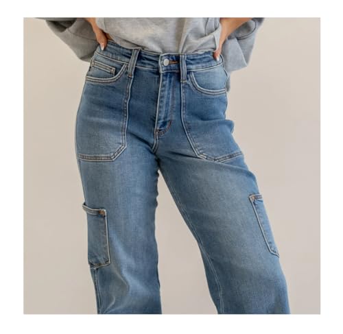 Judy Blue High Waist 90's Cargo Straight Leg Jeans, 826592