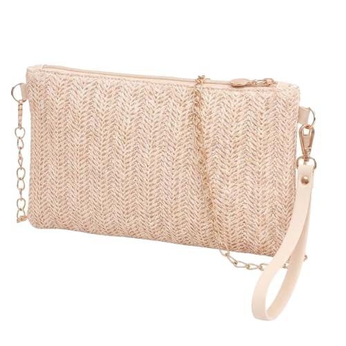 Sac Bandoulière Femme Blanc - Petit Sac Téléphone Portable et Pochette Tressée Chic pour Été, Sacoche Femme Légère Idéale pour Shopping, Voyages et Sorties Quotidiennes