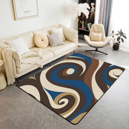 Tapis super doux en flanelle à rayures géométriques faciles à nettoyer