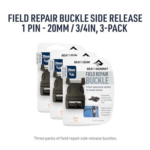Image of Sea to Summit Field Repair Buckle - Side Release, 1 Pin, 3-pack, 20mm / 3 /4in