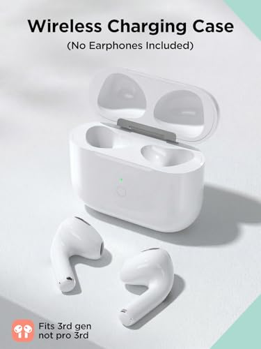 Image of Replacement Charging Case for AirPods 3rd Generation, Only Compatible with AirPod 3rd Gen with Bluetooth Pairing Sync Button (Not for Pro Mmodels), Earbuds Not Included (L-Port)