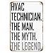 8x12 Inch Metal Sign Hvac Technician The Man Profession Bold Wall Decor For Industrial Garages Workshops Blending With Ac Repair Contractor Service Station Layouts
