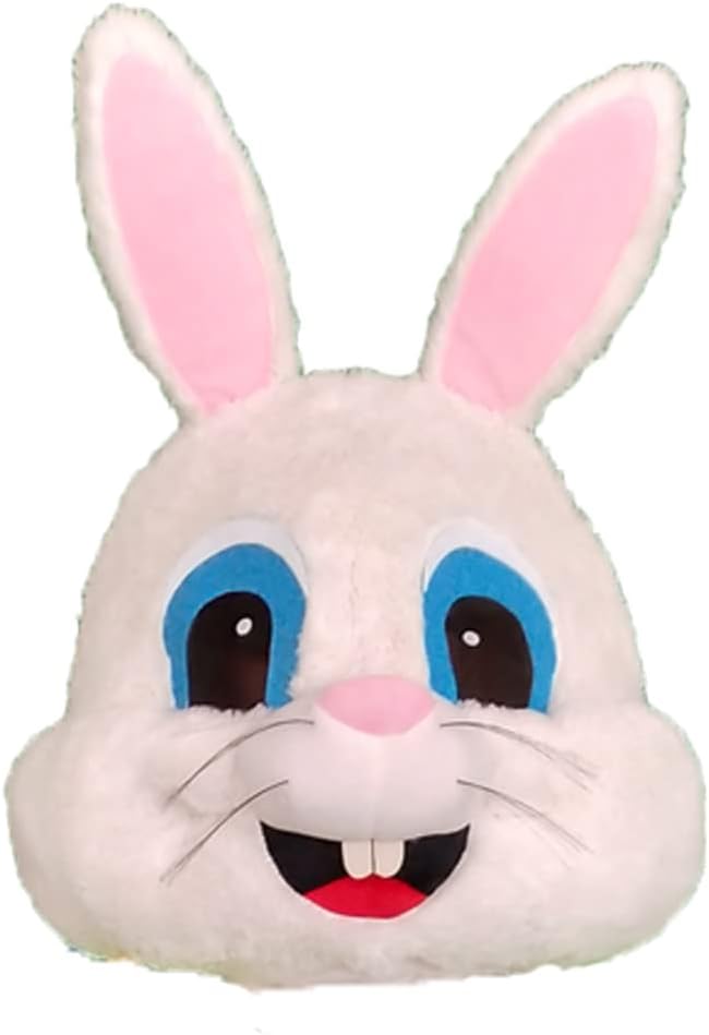 Plush Easter Bunny Rabbit Head Mask Birthday Party Cosplay Dress,Brown