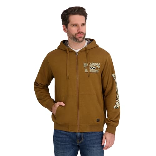 Billabong Mens Sherpa Lined Hoodie Jacket Rust S