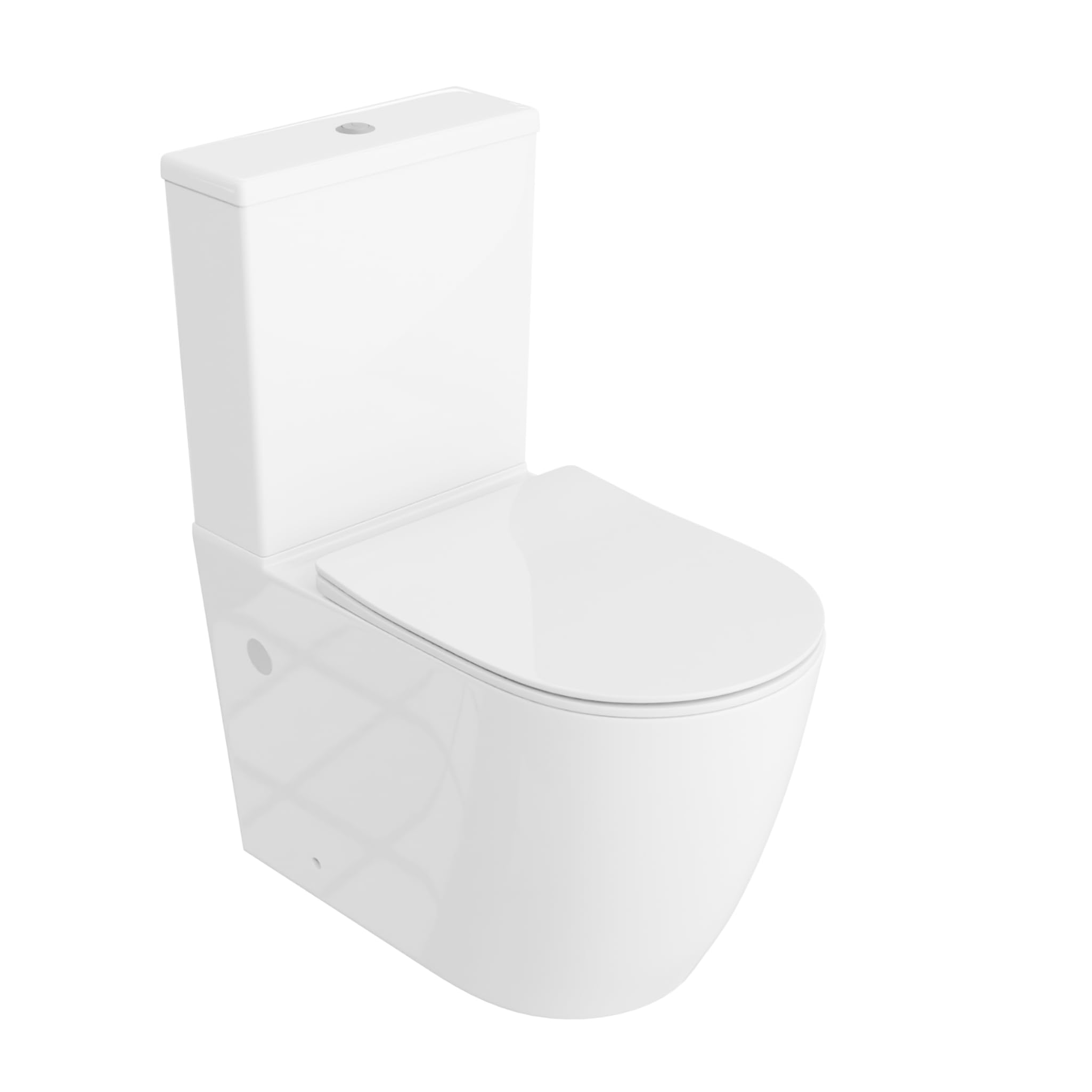 LAVITA WC monoblocco con cassetta di scarico integrata RUNSON WHITE | Set completo | Coperchio WC con chiusura ammortizzata | WC in ceramica senza brida | Vaso WC | Sistema di scarico TORNADO