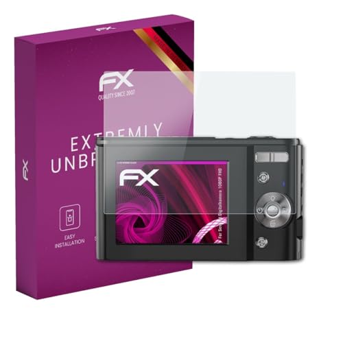 atFoliX Glasfolie kompatibel mit Sevenat Digitalkamera 1080P FHD Panzerfolie, 9H Hybrid-Glass FX Schutzpanzer Folie