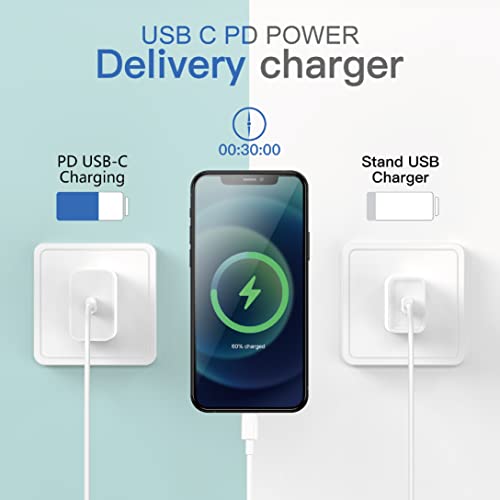 [Apple Mfi Certified] Iphone Charger Apple Block Usb C Fast Wall Plug With 6Ft Usb C To Lightning Cable For Iphone13/14/14 Plus/12/Pro/Pro Max/11/Air Pods Pro/Ipad Air 3/Min4 (White, 1 Pack) #TOP3