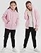Flygo Unisex Boys Girls Fleece Jacket Hoodie Sherpa Lined Zip Up Hooded Sweatshirt Kids Winter Jackets(Pink-XS)