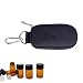 FUZEBAG Keychain Essential Oil Carrying Case Holds 10 Bottles 2ml&3ml for Travel or Home Storage Shockproof Padded Thick Foam Inside with Six Colors(Black)