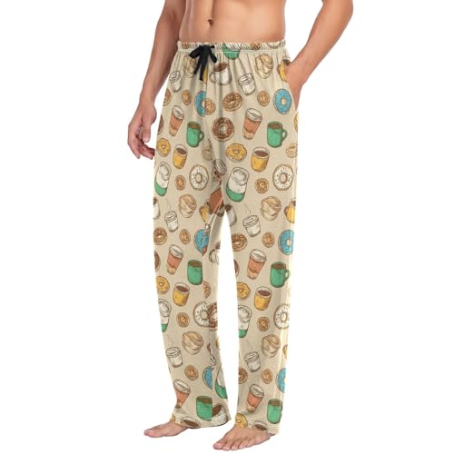 Plaaee Mens Sleep Pajama Pants Set Bottoms Christmas Gingerbread Blue Fleece Lounge Sleepwear PJs XXL4