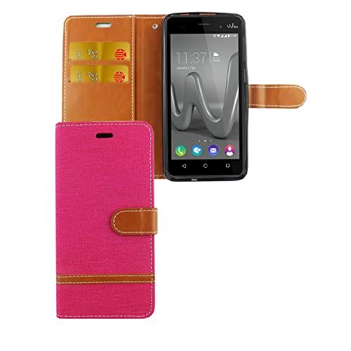 Étui Wiko Jerry Max König Design en cuir rose avec support