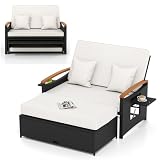 RELAX4LIFE Wicker Patio Outdoor Daybed