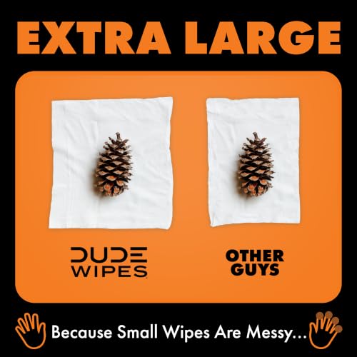 Image of DUDE Wipes Dumpkin Spice Adult Flushable Wipes, Pumpkin Scented, 144 Count | Pumpkin spice scented. 99% water, extra large flushable butt wipes. Clove and nutmeg. Septic safe. 3 packs of 48.