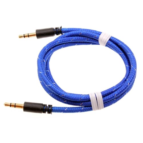 Cable Auxiliar Jack 3.5mm Trenzado Azul 1m miniatura 1