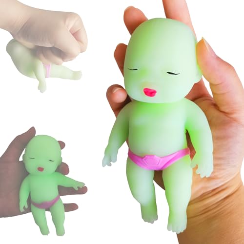 赤ちゃん スクイーズ 夜光 【1個 14cm】 アグリーベイビーズ 人形おもちゃ のびるスクイーズ スクイーズ玩具 クリスマス プレゼント 子供(パンツは4種類の色があり、ランダムに1つ送られます。)