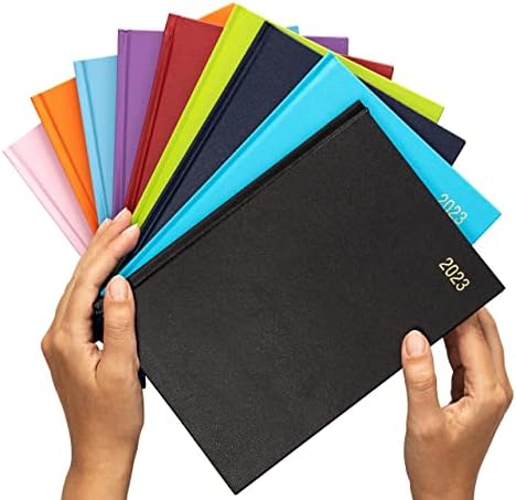 2023 Diary A5 A4 Page a Day or Week To View Slim 2 Page a Day Hardback Full Year Daily Calendar Planner Ribbon Marker (A5 Day a Page,Purple)