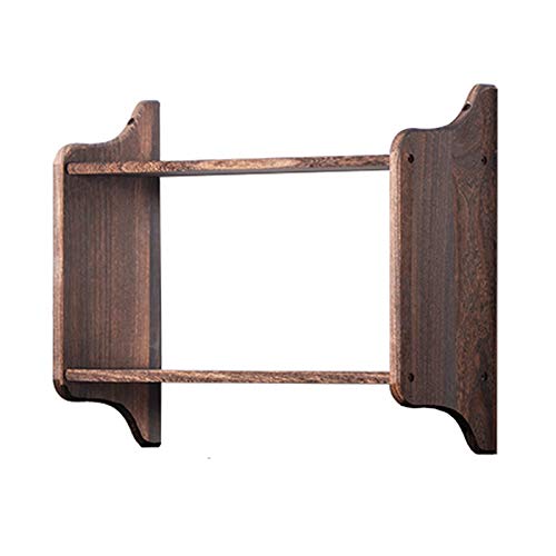 Bibliothèque murale flottante étagère rangement bois marron rustique bureau cuisine