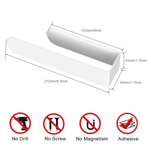 Image of HUFEEOH 2 Pack Adhesive Hand Towel Holder, Kitchen Towel Rack Towel Bars Wall Mounted, Stainless Steel Bath Towel Hanger for Bathroom Hotel Kitchen (White, 8 Inch(2PC))