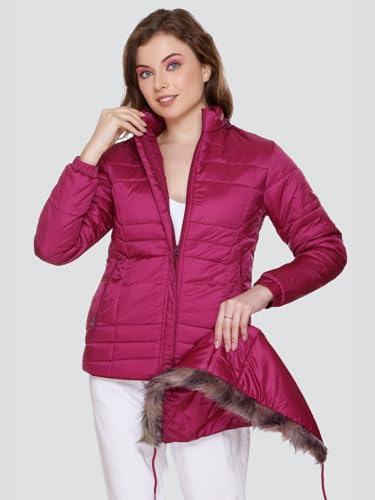 Image of RARE TIMES Women's Stylish Solid Full Sleeves Jacket | Winter Wear Quilted Jacket for Travelling | Regulaer Fit Puffer Jacket For Women