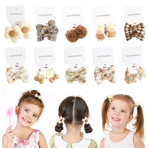 JYNXOR 20 Pcs Codini Per Capelli Bambina Colorati Carini, Elastici Fiocchi Capelli Bambina Neonata Morbidi e Resistenti, Con Fiocco e Fiori Non Metallico, Accessori Capelli Bambina e Ragazze