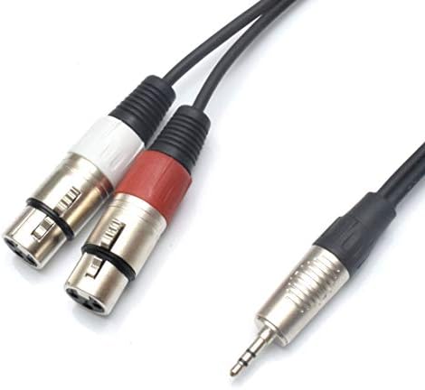 3.5mm Stereo TRS Mini Jack to Twin 2 x Female XLR Lead/Audio Signal Cable 0.5m