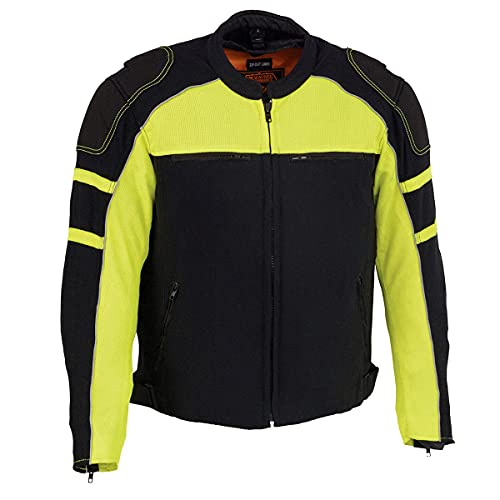 Image of Milwaukee Leather Men's CE Armored All-Season Motorcycle Jacket - Impact Protection Textile Racer Design - Small