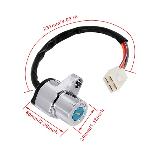 Image of SecosAutoparts Ignition Key Switch Lock Set Fit for Suzuki LS650 Boulevard S40 1986-2017 Fit for Suzuki VS1400 Boulevard S83 1987-2009 Fit for Suzuki VS750 VS600 VS800 Boulevard S50 1985-2005